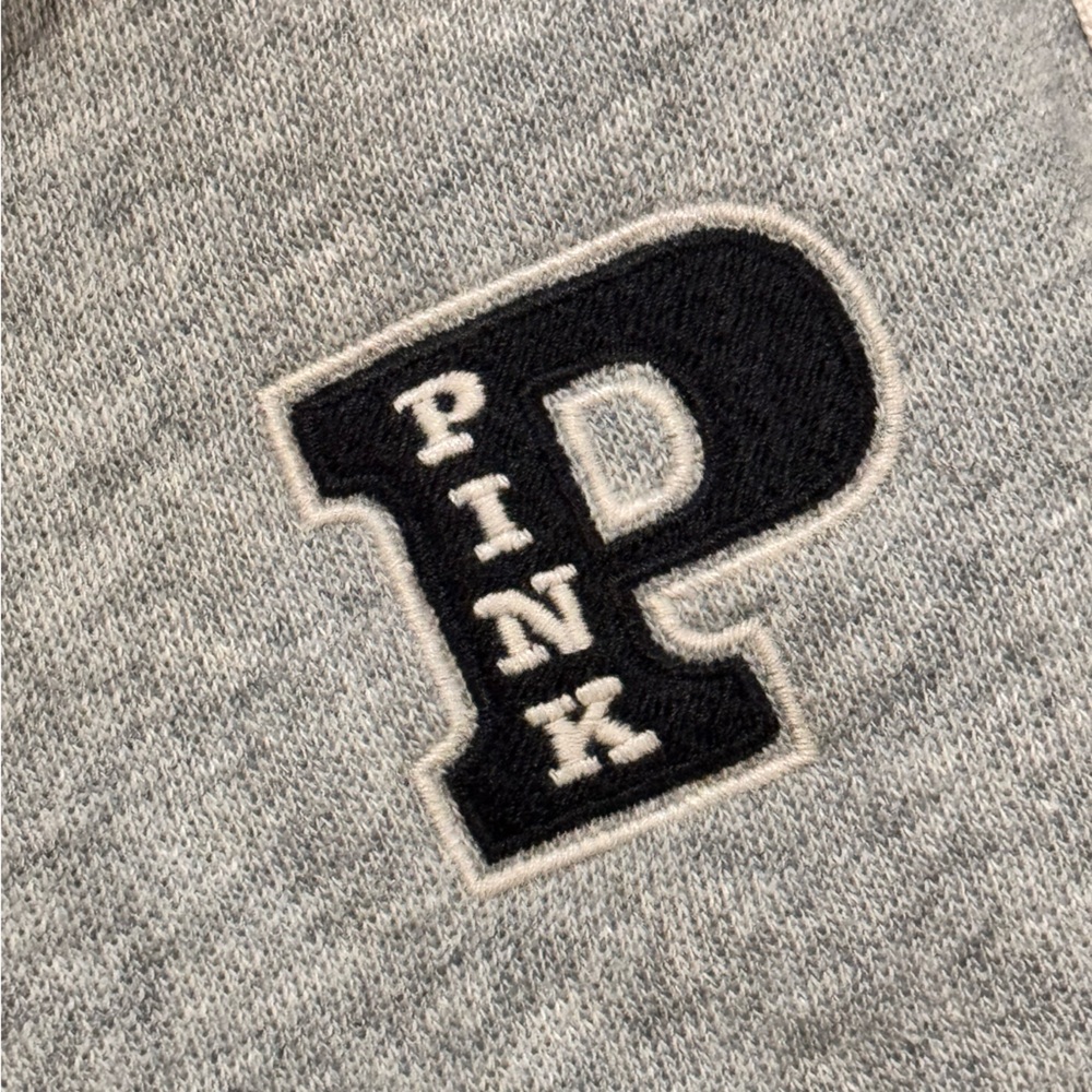 PINK Victoria's Secret Gray Joggers Black and White Stripes - Picture 7 of 11